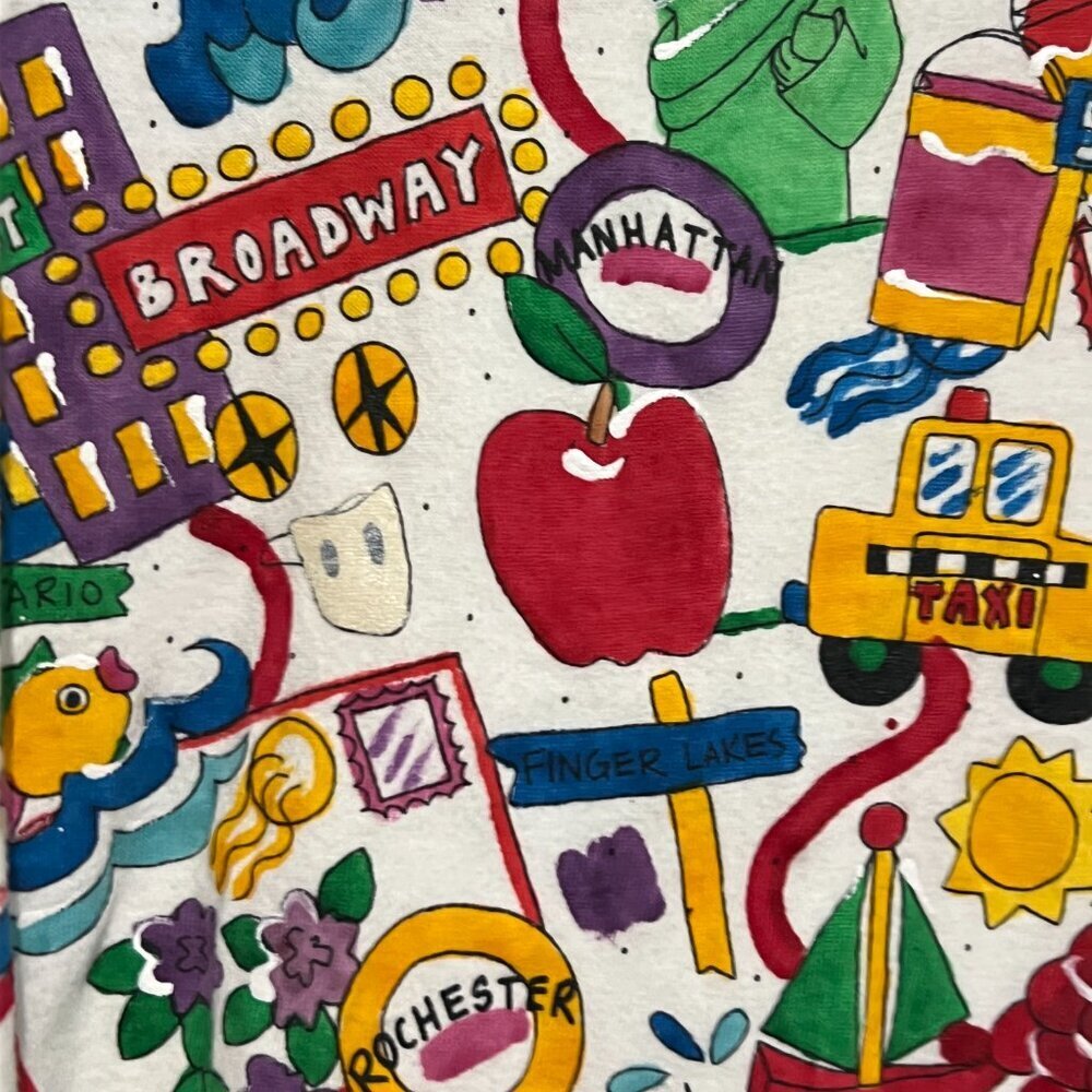Vintage 90's Alore Graphic Tee Shirt Large New York City Themed Print - Picture 5 of 11